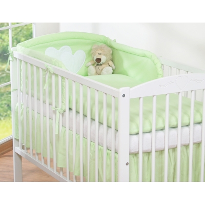 Biancheria Letto Neonato 2 parti Verde Cuori