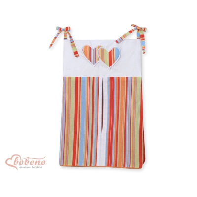 Borsa per Pannolini per Lettino Bambini Arancio a Strisce Cuori