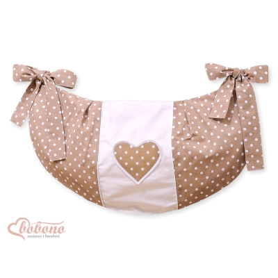 Borsa Portagiochi per Lettino Marrone Pois Bianchi Cuori