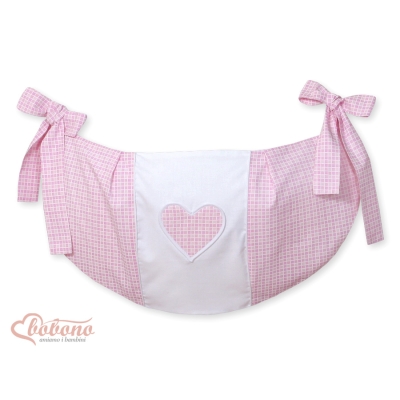 Borsa Portagiochi per Lettino Rosa a Scacchi Cuori
