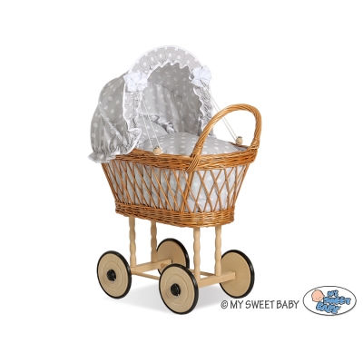 Carrozzina Vimini Bambole Grigio