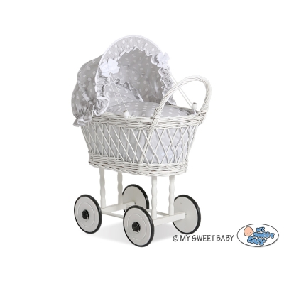 Carrozzina Vimini Bambole Grigio