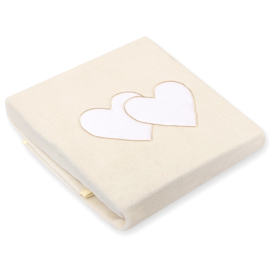 Copertina in Pile per Neonati Creme Cuori
