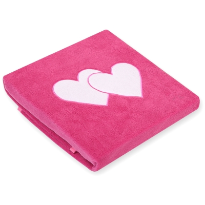 Copertina in Pile per Neonati Rosa Cuori