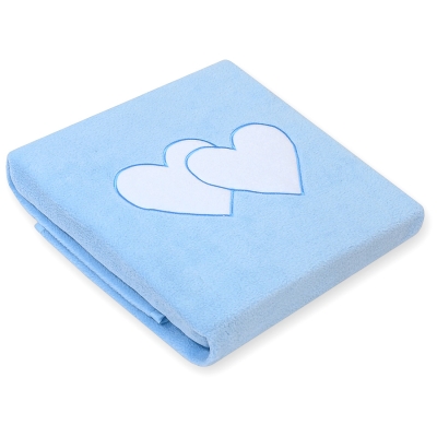 Copertina in Pile per Neonato Blu Cuori