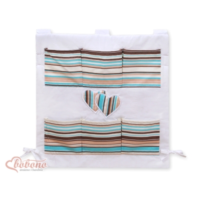Culla Appesa Organizer Marrone a Strisce Cuori