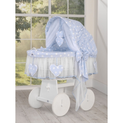 Culla con Cappotta e Ruote per Neonato Blu Amelia