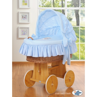 Culla vimini neonato blu