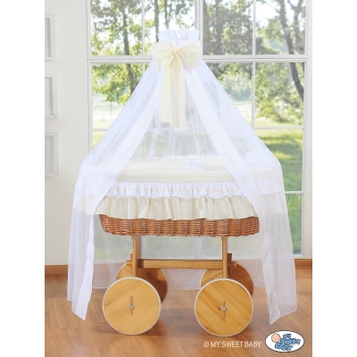 Culla con Velo Ruote Grandi Deluxe Creme Bella