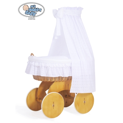 Culla in Vimini con Baldacchino Carlotta