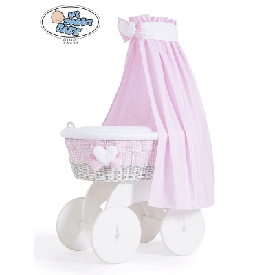 Culla in Vimini con Drappo Isabella