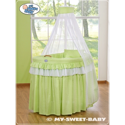 Culla Neonato Rotelle e Baldacchino Verde Little Prince/Princess