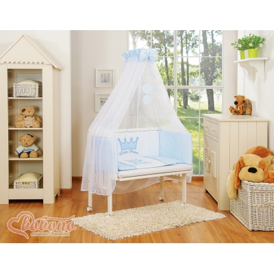 Culle Fianco Letto per Neonati con Zanzariera Blu Little Prince/Princess