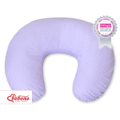 Cuscino Allattamento Lilla Pois Bianchi Cuori