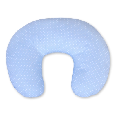 Federa per Cuscino per Allattamento Blu Pois Bianchi Cuori