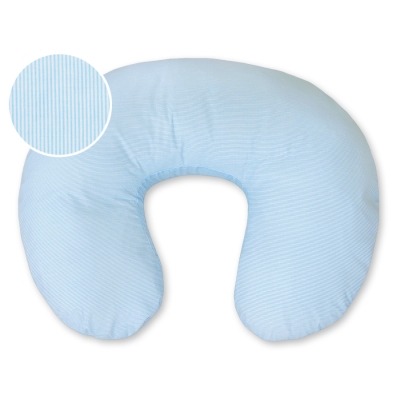 Federa per Cuscino da Allattamento Blu a Strisce Cuori