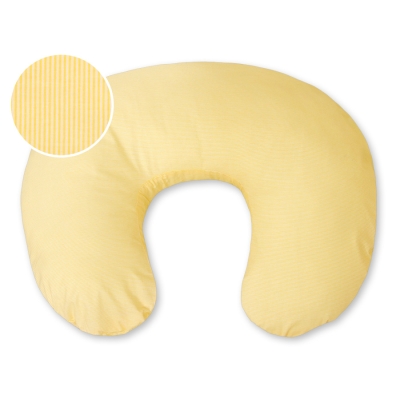 Federa per Cuscino da Allattamento Giallo a Strisce Cuori