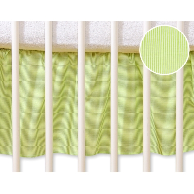 Gonna Para Lettino e Culla 60x120cm Verde a Strisce Cuori