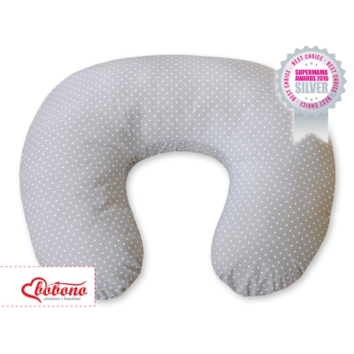 Guanciale Allattamento Grigio Pois Bianchi Cuori