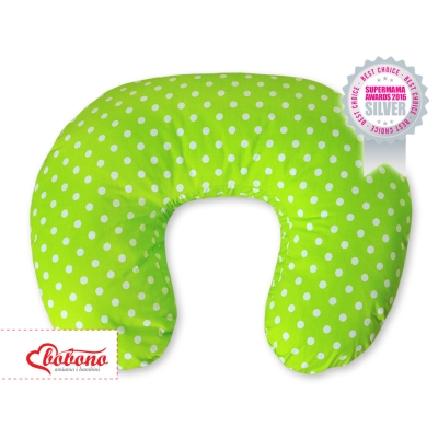 Guanciale Allattamento Verde Pois Bianchi Cuori