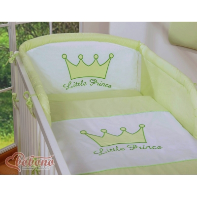 Lenzuola per Lettino Neonato 2 parti Verde Little Prince/Princess