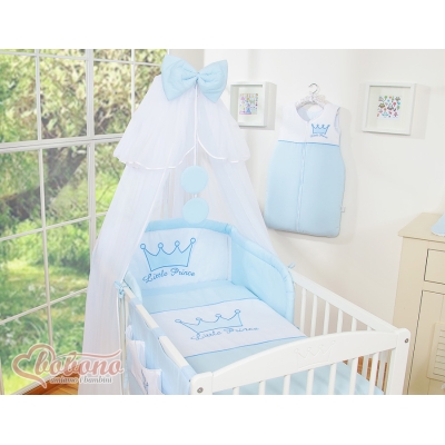 Lenzuolo e Zanzariera per Culla 5 parti Blu Little Prince/Princess