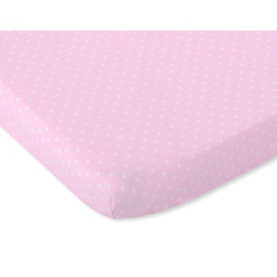 Lenzuolo in Cotone Rosa Pois Bianchi