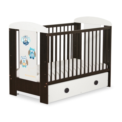 Lettino 60x120cm con Cassetto Maxi Gufi