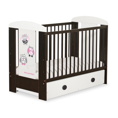 Lettino 60x120cm con Cassetto Maxi Gufi