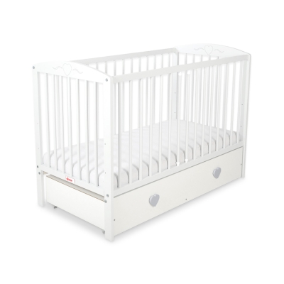 Lettino con Cassetto per Neonato 120x60cm Maxi Cuori