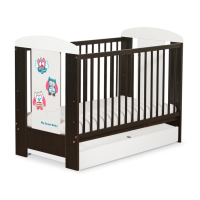 Lettino in Legno 120x60cm con Cassetto Standard Gufi
