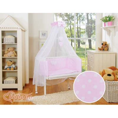 Lettino Neonati da Attaccare Rosa Pois Bianchi Cuori