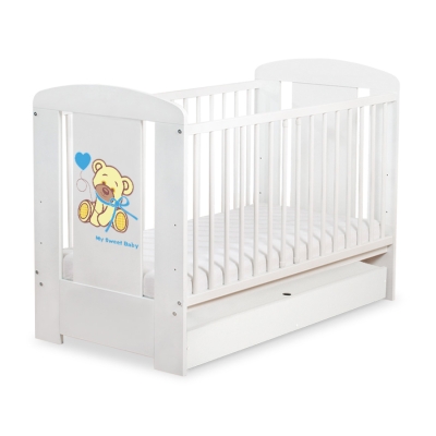 Lettino Neonato con Cassetto 120x60cm Standard Creme Nastro