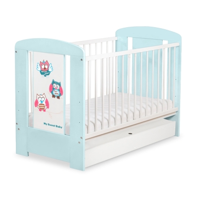 Lettino Neonato con Cassetto 120x60cm Standard Gufi