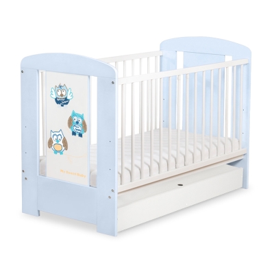 Lettino Neonato con Cassetto 120x60cm Standard Gufi