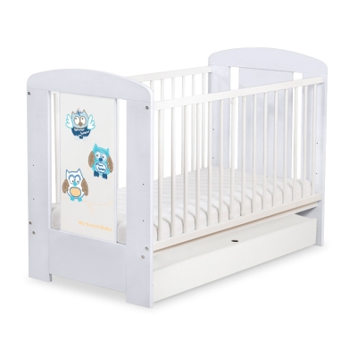 Lettino Neonato con Cassetto 120x60cm Standard Gufi