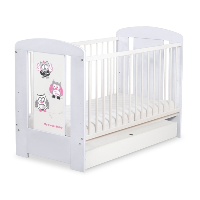 Lettino Neonato con Cassetto 120x60cm Standard Gufi