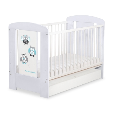 Lettino Neonato con Cassetto 120x60cm Standard Gufi