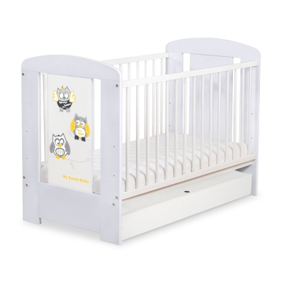 Lettino Neonato con Cassetto 120x60cm Standard Gufi
