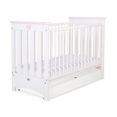 Lettino per Bambini - Lorenzo con Cassetto Standard Rosa Bianca