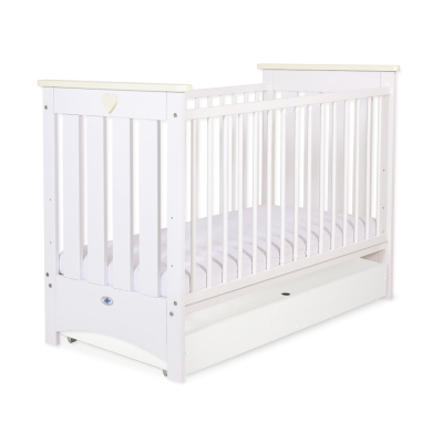 Lettino per Neonati con Cassetto - Lorenzo 60x120 cm Standard Creme Bianca