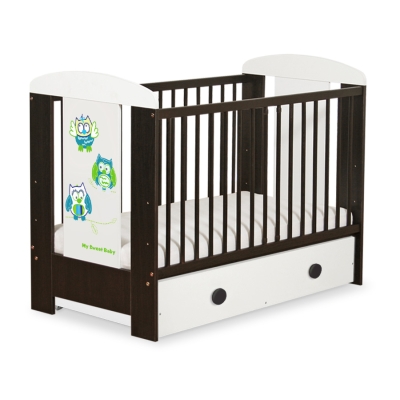 Lettino per Neonato 120x60cm con Cassetto Maxi Gufi