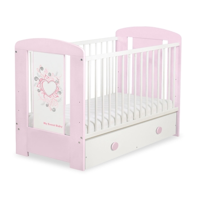 Lettino per Neonato 120x60cm con Cassetto Maxi Rosa Rosa
