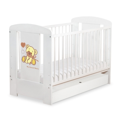 Lettino per Neonato 120x60cm con Cassetto Standard Creme Nastro