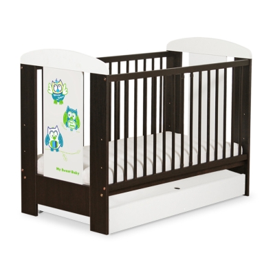 Lettino per Neonato 120x60cm con Cassetto Standard Gufi