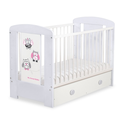 Letto Bebè con Cassetto 120x60cm Maxi Gufi