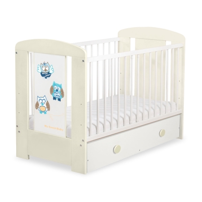 Letto Bebè con Cassetto 120x60cm Maxi Gufi