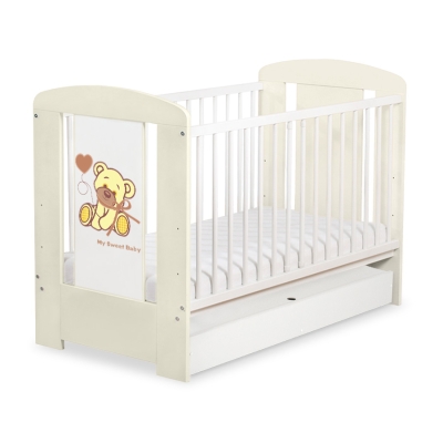 Letto Bebè con Cassetto 120x60cm Standard Creme Nastro