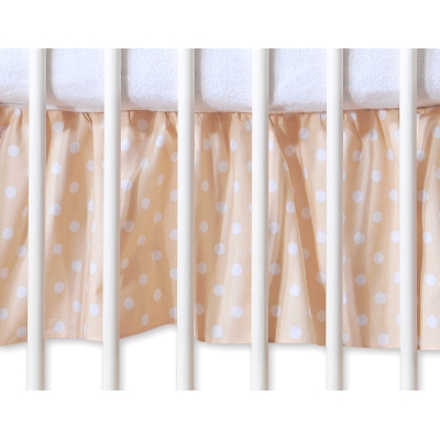 Mantovana Para Lettino e Culla 60x120cm Beige Pois Bianchi Cuori