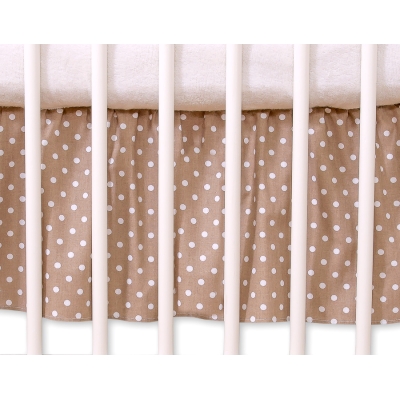 Mantovana Para Lettino e Culla 60x120cm Marrone Pois Bianchi Cuori